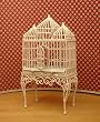 White Wire Victorian Birdcage - Dollhouse Miniature