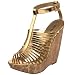 Report Signature Women's Lorraine Strappy Wedge Sandal,Gold,7 M US