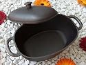 Bräter Gusseisen Pfanne Topf 32 cm, 6L Gussdeckel Carl Victor