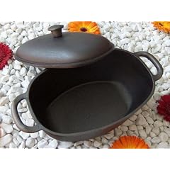 Br�ter Gusseisen Pfanne Topf 32 cm, 6L Gussdeckel Carl Victor