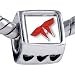 Red Origami Butterfly Beads - Pandora Bead & Bracelet Compatible