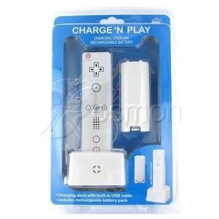 Fosmon® Premium Quality Nintendo Wii Remote Rechargeable Battery and Docking Station and Charger Cradle
