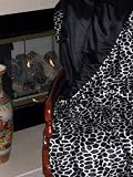 Giraffe with Black Satin | Faux Fur Throw | 60 Inches by 70 Inches