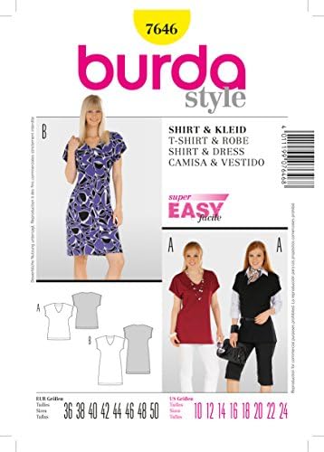 Burda 7646 Misses Dress or Top Sizes 10 to 24