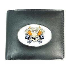 Wallet / Billfold of Live Fast Die Young Skull Flames and Pistons (Harley Davidson, Hog, Motorcycle Riding, Bike Riding, West Coast Choppers, Orange County Choppers, American Chopper)