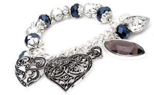 heart earrings, necklaces and bracelets
