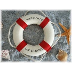 Maritime Deko Rettungsring Welcome on Board rot/wei�
