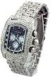 Geneva Elite Men's Iced Out Ultra Lupah Watch with Moving Stones Model 2547 Sil