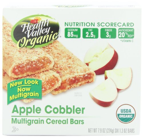 Health Valley Cobbler Cereal Bars, Apple, 6-Count 7.9-Ounce Boxes (Pack of 6)