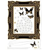 Reusable Easy Wall Applique Stickers - White Floating Dandelion Seeds (Velvet with Rhinestones)