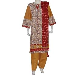 Cotton Shalwar Kameez Cotton Embroidered Dress Size L (slk390a)