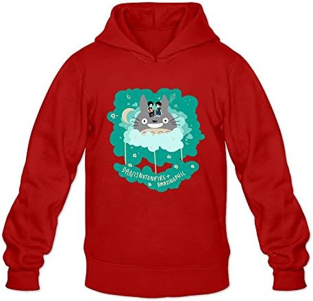 HLING Men's Dan And Phil Totoro Custom Hoodies Red L