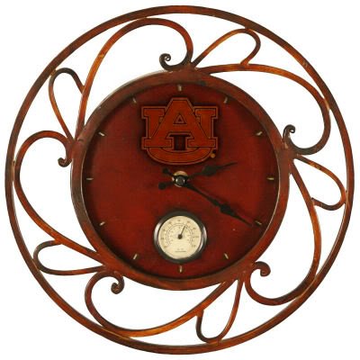 Auburn University Tigers AU NCAA Outdoor Round Clock Thermometer