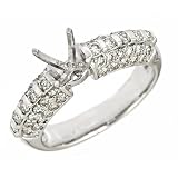 0.80ct 14k White Gold Diamond Semi Mount Engagement Setting Ring (SI Clarity, GH Color)