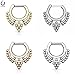 Lobal Domination 1pc Beaded Collar Septum Clicker 316L Surgical Steel 14g Nose or Cartilage Ring - Body Jewelry