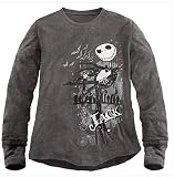 Disney Jack Skellington Thermal Tee for Men, Gray Thermal, 100% Cotton,long Sleeves