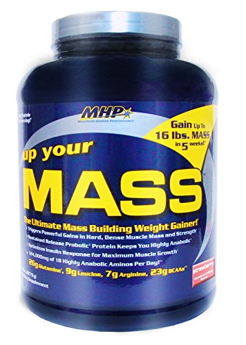 MHP, Up Your Mass Weight Gainer, Strawberry, 4.65 Pound