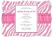 Pink Baby Zebra - Personalized Baby Shower Invitations With Squiggle Shape