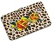 New Tattoo Print Dual Roses Flat Clutch Wallet Bronze Leopard