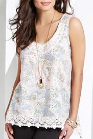 Scoop Neck Handkerchief Hem Blouse with Linen [T41-7093A-S]