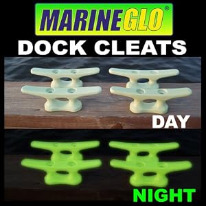 4-pack Green Glowing Dock Cleats - 7 Inch by
