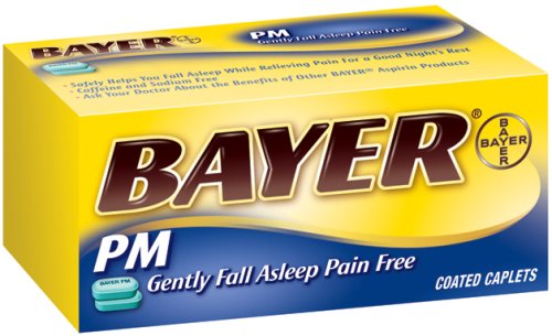 Best Price Bayer Aspirin Pain Reliever/ Fever Reducer, PM Nighttime Sleep Aid, 40-Count Coated Caplets (Pack of 4)