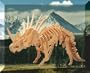 Puzzled Little Styracosaurus 3D Natural Wood Puzzle