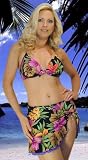 South Beach Collection Wrap Skirt Coverup: Hawaiian Print