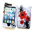 Apple iPhone 3G & 3G S Snap On Protector Hard Case Image Cover Artistic Red Flowers Design