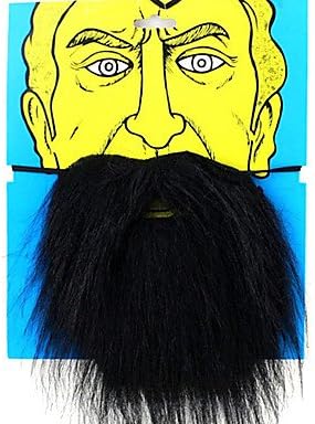LLsai 1PCS Halloween Masquerade Props Fake Beard Black and White(Assorted Color) , Black