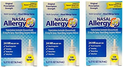 Nasal Allergy 24-Hour Spray 0.57 oz Bottles 3 pack (360 Sprays)