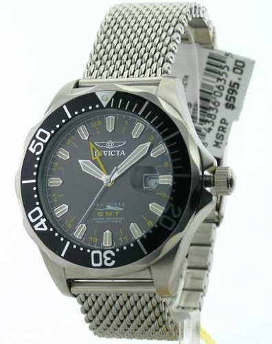 INVICTA MEN'S GRAND DIVER WATCH SILVER-BLACK 6355