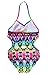 Attraco Little Big Girls Fringe Hollow-Out Rainbow Wave Stripe One Piece Swimsuit