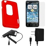 GTMax Red Soft Rubber Silicone Skin Protector Cover Case + Clear LCD Screen ....