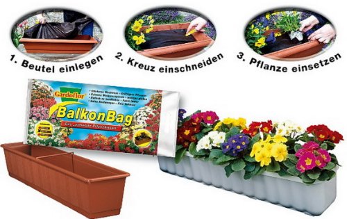 Amazon Pflanzenservice BalkonBag 920161, Pflanzsubstrat f&uuml;r 60 cm Balkonkasten, 1 Sack plus Kasten terrakottafarben