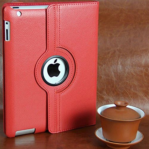 Smart Rotate Stand iPad Case 360 Degree PU Leather iPad Case Cover for iPad mini 4 - Rotate Red for iPad mini 4