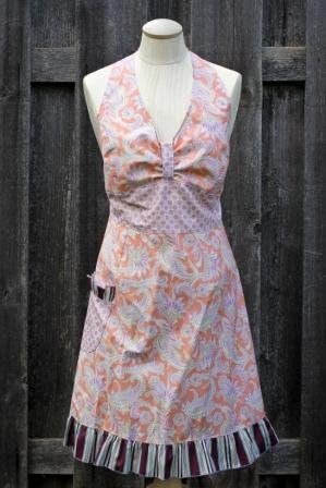 Forever Paisley Full Figure Design, Classy Sassy Trendy Apron, 100% Cotton, Gorgeous Designer Fabrics, Sexy Halter Style Top, More Room Through the Bust, with Slimming Mid Waist Panel, Fuller Through the Hips, Generous Waist and Neck Ties, Matching Oven Mitt &amp; Potholder Available to Choose.