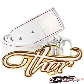 THOR WOMEN'S HELLER WHITE LARGE/LG/7-11 LEATHER BELT