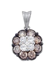 1.00CT COGNAC DIAMOND FLOWER PENDANT