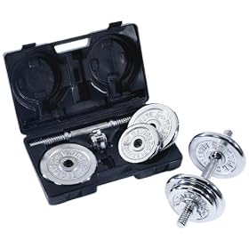 Weider 40-Pound Chrome Dumbbell Set with Plastic Carry Case
