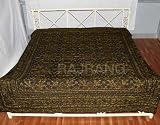 Elegant Designer Black Premium King Size Full Chikan Embroidery Work Cotton Bedspread/tapestry (Size: 100 X 86 Inches) Rajrang India