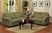 2 Pc microfiber fabric upholstered sofa and love seat set