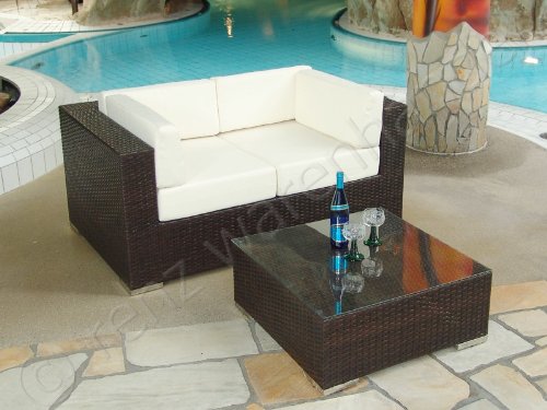 Gartenmöbel / Lounge Set Polyrattan braun meliert – Modena 12 Gartenmöbel / Lounge Set Polyrattan braun meliert – Modena 12