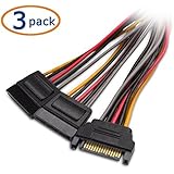 Cable Matters (3 Pack) 15 Pin SATA Power Y-Splitter Cable 8 Inches