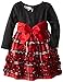Bonnie Jean Little Girls' Dress Stretch Velvet To Plaid Bonaz Skirt