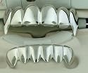 Grillz Vampire Silver tone top and bottom mouth grillz set