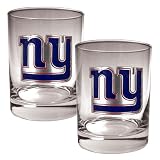 New York Giants 2pc 14oz Rocks Glass Set - Primary logo NFL Football