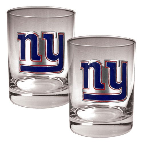 New York Giants NFL 2pc Rocks Glass Set - Primary logo