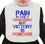 Pain Is Only Temporary But Victory Slogan ネクタイを有する有機ビブ Medium