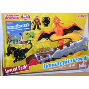 FISHER PRICE IMAGINEXT DRAGON and LAUNCHER GIFT SET - DRAGON FLIES UP TO 20 FEET by 